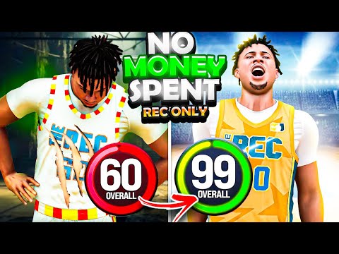 Going 60 to 99 Overall Playing ONLY REC in 1 Video (NBA 2k24 No Money Spent)