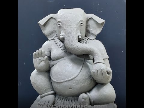 Eco friendly Ganesha by Vinay Hegde | Clay ganesha making process | ganpathi time lapse