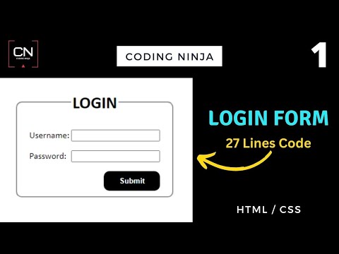 How To Create Login Form In HTML and CSS | Coding Ninja