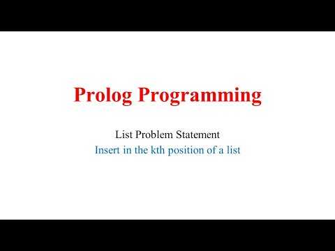 Prolog List Program | Insert Element at any Position of a List