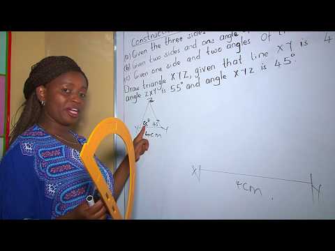 Construction of a Triangle with 2 angles and given one side - for Grade 6, 7 and 8 Mwalimu Miriam