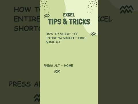 How to Select the entire worksheet Excel shortcut