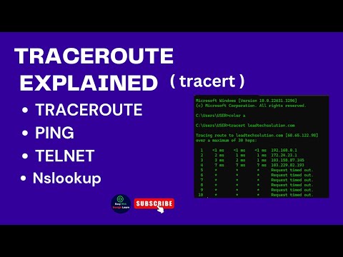 Traceroute, Ping, Telnet and Nslookup commands? Traceroute tracert Explain Network Troubleshoot test