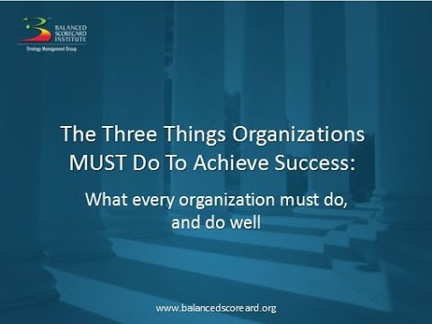 The Three Things Organizations MUST Do To Achieve Success