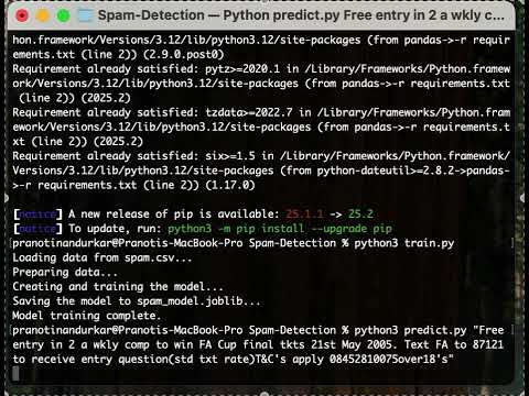 Make prediction in spam detection
