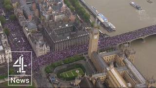 Tensions and some violence as 100,000 attend London far right rally