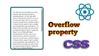 Overflow property in CSS | How to use overflow property in React.js | Computer Skills 53 |