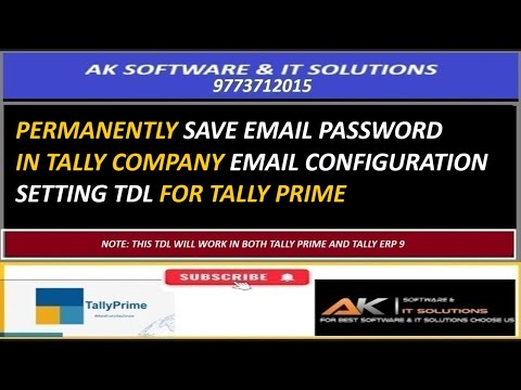 PERMANENTLY SAVE  EMAIL PASSWORD  TDL FOR TALLY PRIME