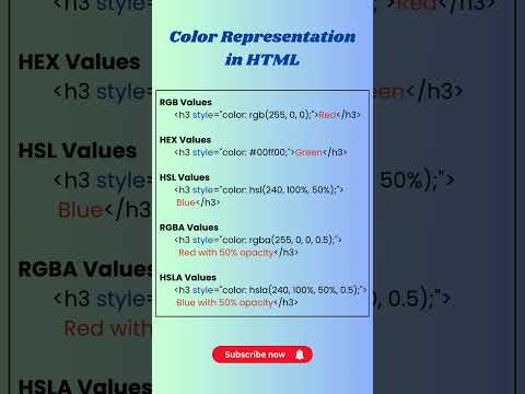 Colour Representation in HTML 🖥️| Web Development Beginner  #htmlcssjs #tutorial #webdevelopment