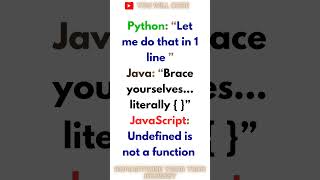 Every programming language is like! #programmingtips #programmers #coder #techjourney #life