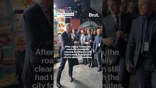 French President Macron trapped on NYC street by Trump motorcade