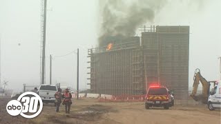 California high-speed rail construction site catches fire in southeast Fresno