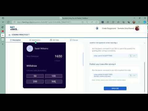 CODING PRACTICE 7 Cash Withdrawal