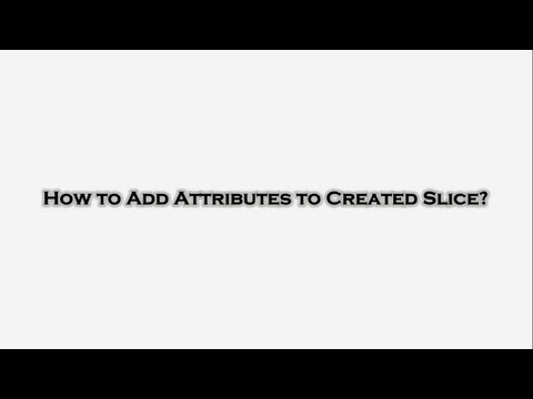 How to Adding Attribute to Slices