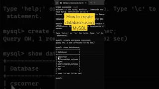 Create database using MySQL #shortsfeed #viral #viralvideo #youtubeshorts #viralshorts #ytshorts