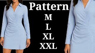 Drafting a dress pattern with a V-neckline and front gathers (simple and easy for beginners)✂️
