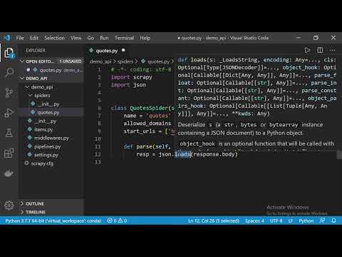 Python Web Scraping APIs using Scrapy - Automation