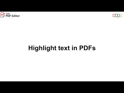 How to highlight text in PDFs using Zoho PDF Editor