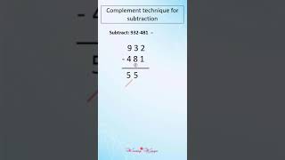 Complement technique for Subtraction #mathadventure#VedicMath #MathTricks#MathShortcuts