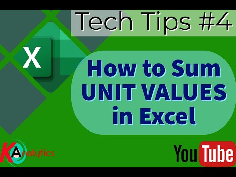 Excel Tips and Tricks, How to sum Unit values in Excel | Tech Tips #4 | Excel Tutorial.