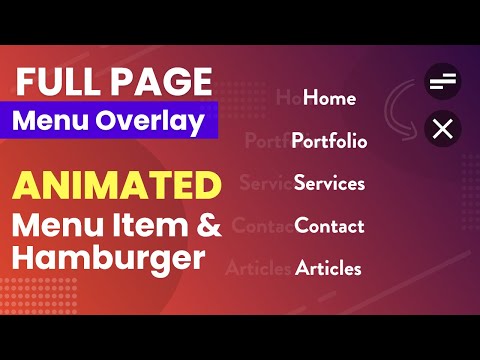 Full Page Responsive Navigation Bar -  Animated Hamburger Icon Tutorial HTML & CSS