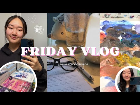 Friday VLOG (senior in high school) || book store, Q&A, school, cleaning up