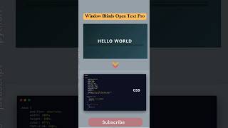 Mind-Blowing Window Blinds Text Animation ✨ (HTML + CSS + JS)