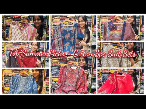 Fancy & Casual Cotton 3pc Suit Sets- Zuri- Shreeram Arcade | New Market | Summer Suit Collection'25.