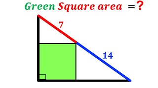 Can you find area of the Green shaded Square? | (Triangle) | #math #maths | #geometry
