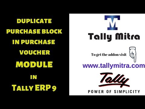 Tally Mitra | duplicate purchase block Tally Add on | Tally ERP9