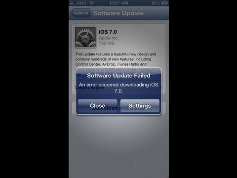 *EASY* iOS 7 Update Error *FIX*