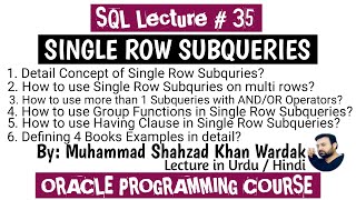 SINGLE ROW SUB QUERY | SQL Subqueries | Subqueries in SQL with examples | Nested Queries