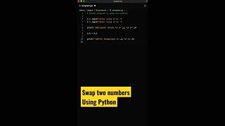 Swap twy numbers using python #python #CodingTrend #viralshorts