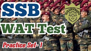 SSB Psychology- WAT Test (Practice Set- 1)