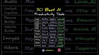 30 BEST AI Productivity Tools #aitools #aitoolz #bestaitools #bestaitools2023 #aitool #airevolution