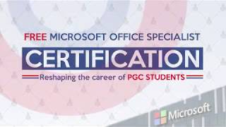 Microsoft Office Specialist Certification By Punjab College