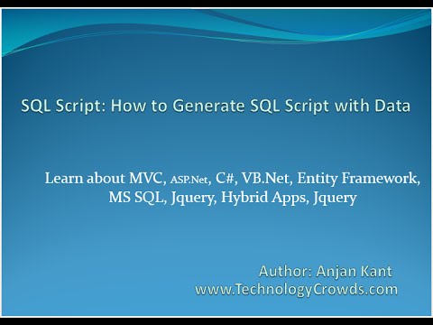 SQL DB Script: How to Generate SQL Script with Data