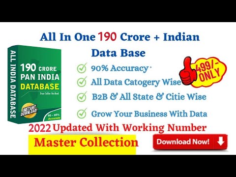 Updated Pan India Database | Pan India Data | 190 CR All India Database
