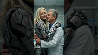 Blonde Humanoid Robot Thanks Her Scientist Mentor 🤖💐 #ai