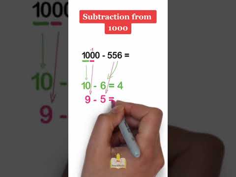 Subtraction from 1000 📖✏️ #studytips #mathtricks #mathhack #math  #study #maths #tutorial #shorts