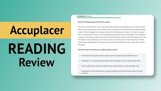 Accuplacer Reading Test Prep (What To Study for the Accuplacer!)