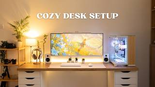 Building a cozy desk setup for my home office 🌿 IKEA desk, Corsair 6500X case, minimalistic
