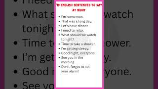 10 English Sentences to Use Before Sleeping | Night Routine English