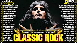 Top 100 Classic Rock Songs 70s 80s 90s ⚡ Queen, Guns N' Roses, Metallica, AC/DC, Aerosmith, Bon Jovi