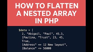 👉 Flatten a Nested Array in PHP | Simple & Fast