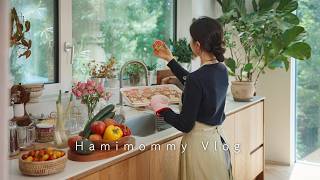 Preparing a Cozy Meal at Home 🌸 | Radish Bibimbap, Cucumber Kimchi, Flower Cookies | VLOG