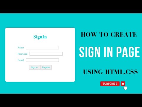 HOW TO CREATE SIGN IN PAGE USING HTML,CSS || IN TELUGU || #signinpage