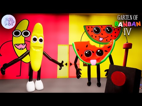 Garten of Banban 4 - Meeting with WATER MELEENA and BANANA (Gameplay #1)