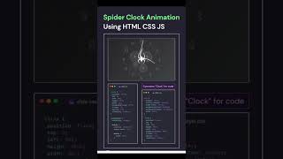 🕷️ Spider Clock Animation Using HTML, CSS & JavaScript | Mind-Blowing Web Design! #shorts #coding