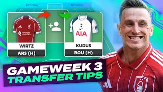 FPL TRANSFER TIPS | GAMEWEEK 3 | Fantasy Premier League Tips 2025/26